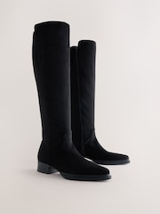 Czarny - Forever Comfort® Chisel Toe Knee High Sock Boots - Obraz 2 z 5