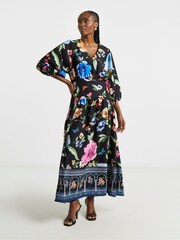 Joanna Hope Black Floral Dress - Image 1 of 4