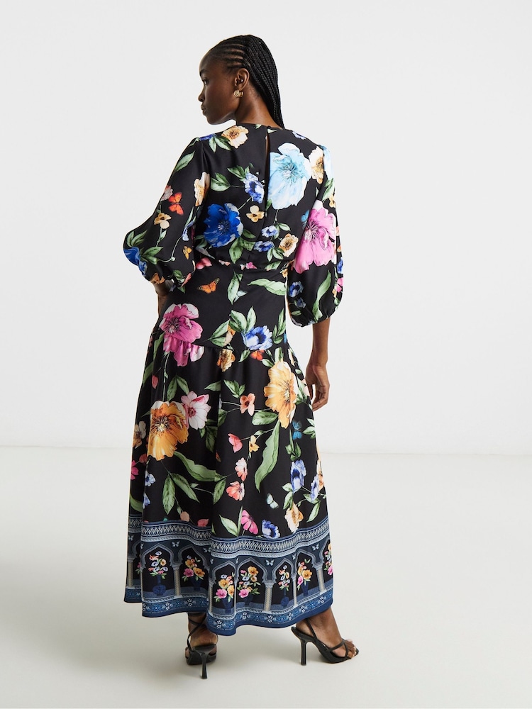 Joanna Hope Black Floral Dress - Image 2 of 4