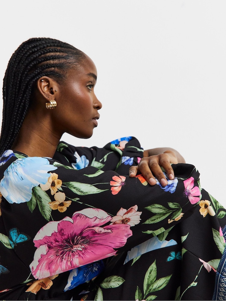 Joanna Hope Black Floral Dress - Image 4 of 4