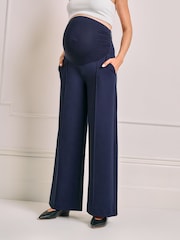 Әскери-теңіз күштері - Seraphine Maternity Over Bump Wide Leg Trousers - 7суретінің 4 суреті