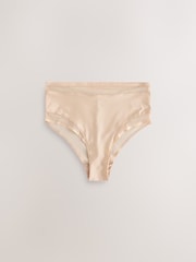 Preto/Branco/Nude Amêndoa - Pacote Knickers de cintura alta com acabamento em malha e perna alta 3 - Imagem 4 de 6