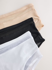 Preto/Branco/Nude Amêndoa - Pacote Knickers de cintura alta com acabamento em malha e perna alta 3 - Imagem 5 de 6
