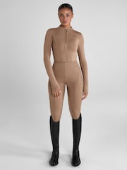 Aztec Diamond Brown Knee Grip Core Leggings - Image 1 of 5