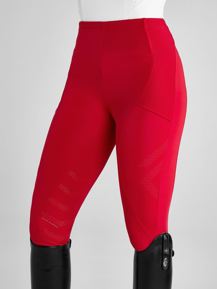 Aztec Diamond Red Knee Grip Core Leggings - Image 1 of 6
