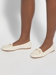 Dune London White Guno Loafers - Image 1 of 6