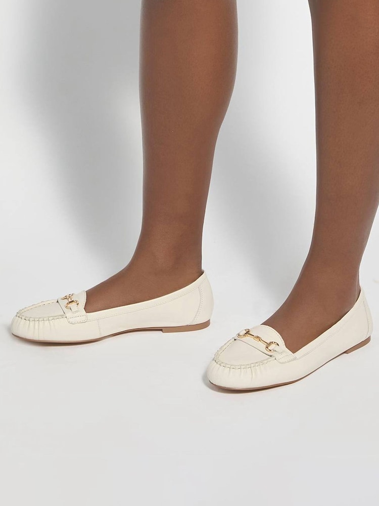Dune London White Guno Loafers - Image 1 of 6