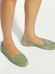 Dune London Green Guno Loafers - Image 1 of 6