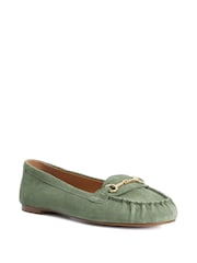 Dune London Green Guno Loafers - Image 3 of 6