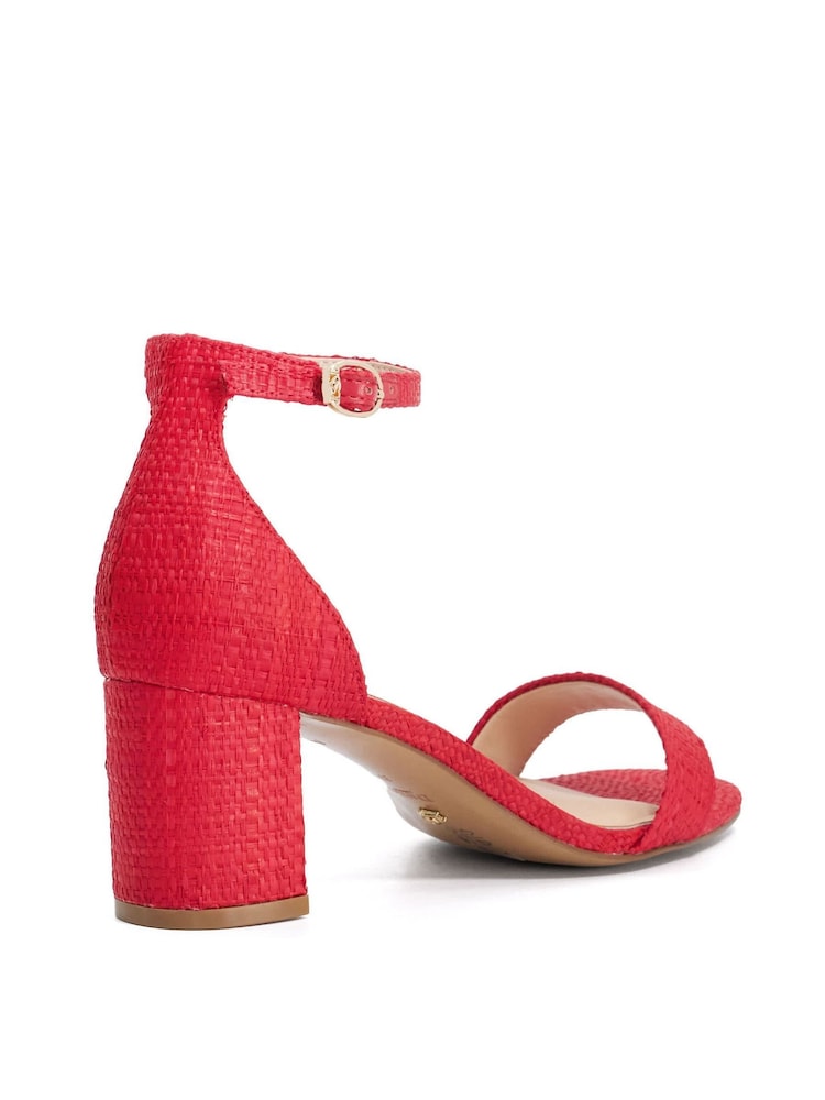 Dune London Red Wide Fit Melins Heeled Sandals - Image 2 of 6