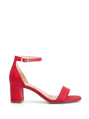 Dune London Red Wide Fit Melins Heeled Sandals - Image 3 of 6