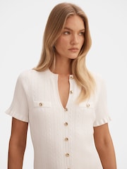 Forever New Cream Violetta Stitch Interest Midi Dress - Image 3 of 4