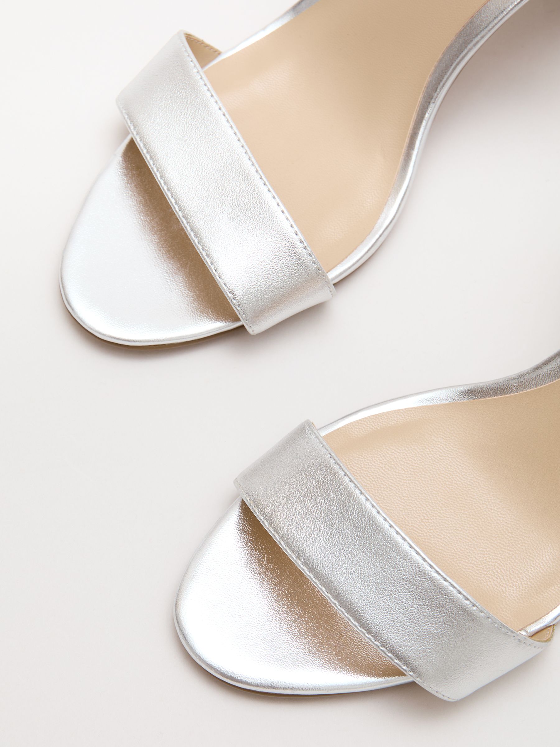 Buy Phase Eight Silver Strappy Leather Block Heels from Next USA