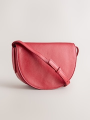 Red Leather Saddle Cross-Body Bag - Image 1 of 5