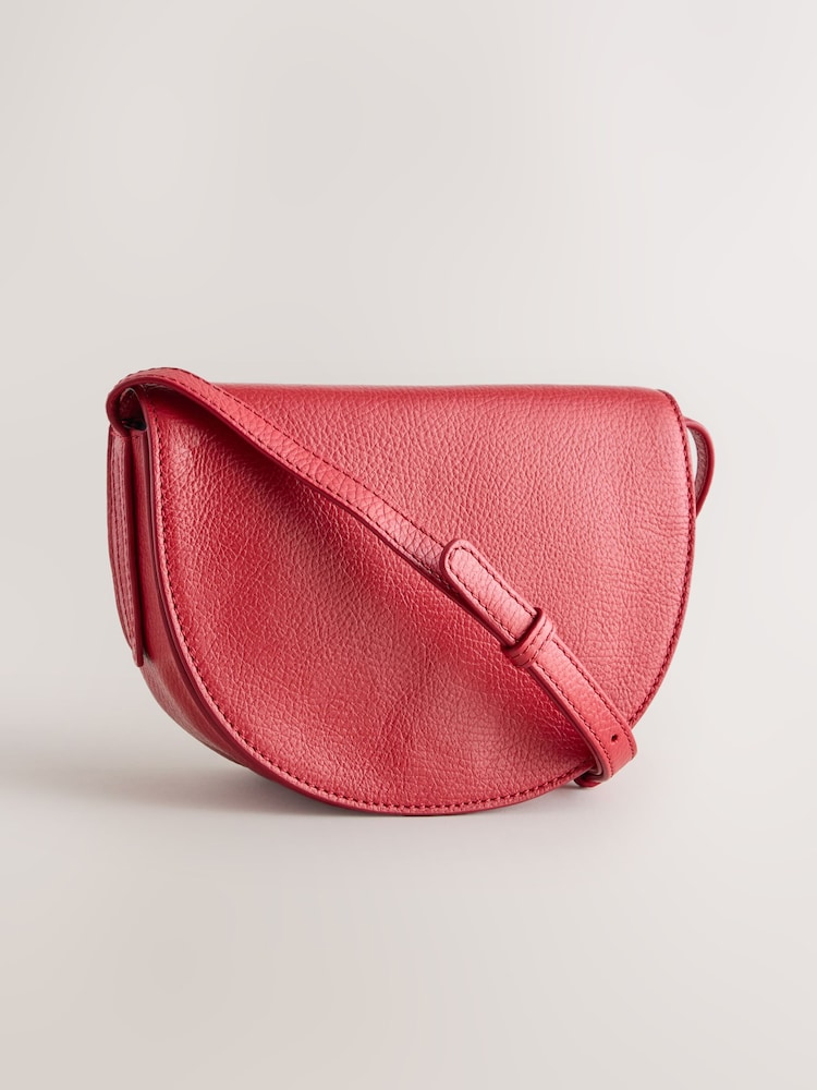 Red Leather Saddle Cross-Body Bag - Image 1 of 5