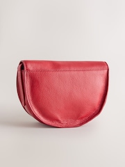 Red Leather Saddle Cross-Body Bag - Image 2 of 5