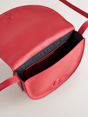 Red Leather Saddle Cross-Body Bag - Image 5 of 5