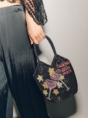 黑色 - Embellished Hand Held Bag - 圖片 1，共 8