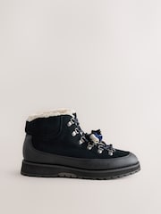 Black Standard fit Forever Comfort® Hiker Lace Up Leather Boots - Image 1 of 5