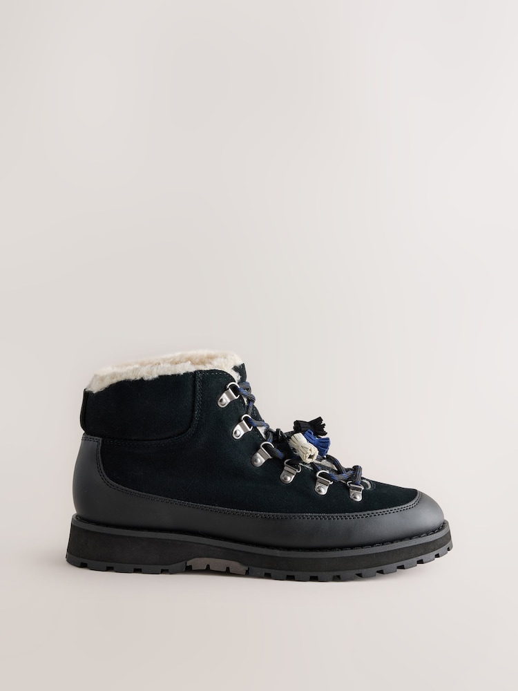 Black Standard fit Forever Comfort® Hiker Lace Up Leather Boots - Image 1 of 5 Black Standard fit Forever Comfort® Hiker Lace Up Leather Boots - Image 1 of 5