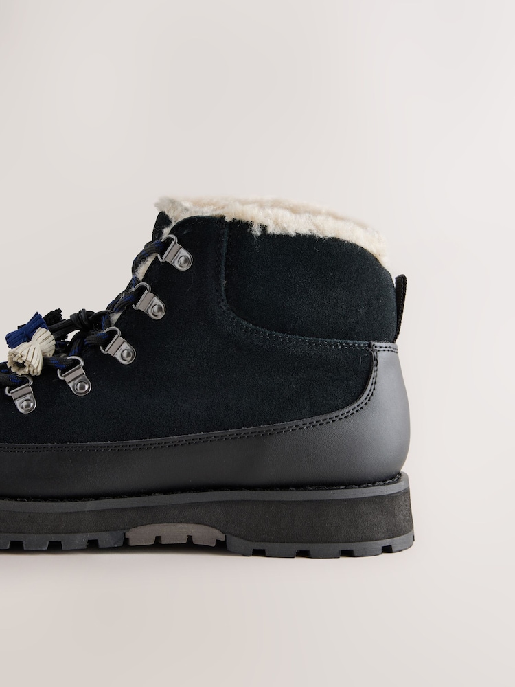 Black Standard fit Forever Comfort® Hiker Lace Up Leather Boots - Image 5 of 5 Black Standard fit Forever Comfort® Hiker Lace Up Leather Boots - Image 5 of 5