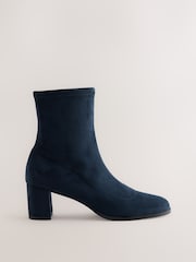 Granatowy - Forever Comfort® Round Toe Sock Ankle Boots - Obraz 1 z 5