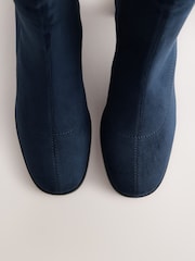 Granatowy - Forever Comfort® Round Toe Sock Ankle Boots - Obraz 3 z 5