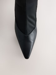 Black Forever Comfort® Point Court Leather Sock Boots - Image 7 of 9