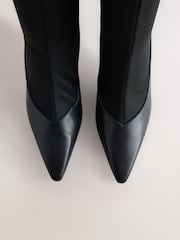 Black Forever Comfort® Point Court Leather Sock Boots - Image 9 of 9