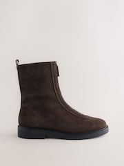 Шоколадты қоңыр - Forever Comfort® Front Zip Leather Boots - 5суретінің 1 суреті