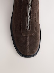Шоколадты қоңыр - Forever Comfort® Front Zip Leather Boots - 5суретінің 3 суреті