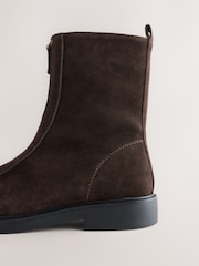 Шоколадты қоңыр - Forever Comfort® Front Zip Leather Boots - 5суретінің 4 суреті