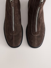 Шоколадты қоңыр - Forever Comfort® Front Zip Leather Boots - 5суретінің 5 суреті