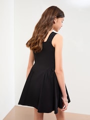 Lipsy Black Diamante Heart Button Skater Dress (7-15yrs) - Image 5 of 5