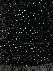 Lipsy Black Teen Sparkle One Shoulder Party Dress (10-16yrs) - Image 6 of 6