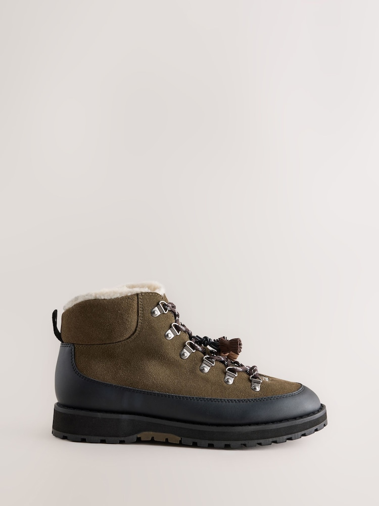 Brown Standard fit Forever Comfort® Hiker Lace Up Leather Boots - Image 1 of 5 Brown Standard fit Forever Comfort® Hiker Lace Up Leather Boots - Image 1 of 5