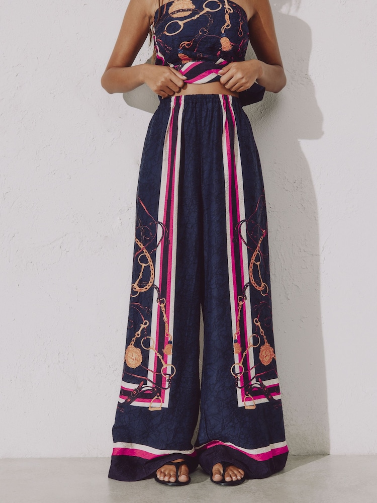Purple Wide Leg Trousers - Image 1 of 4