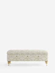 Laura Ashley Hedgerow Green Ashtead Damask Clipsham Storage Ottoman Bench - Image 1 of 4