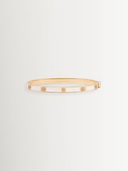 Tory Burch Gold Tone Thin Icon Mother of Pearl Hinge Bracelet - Image 1 of 2