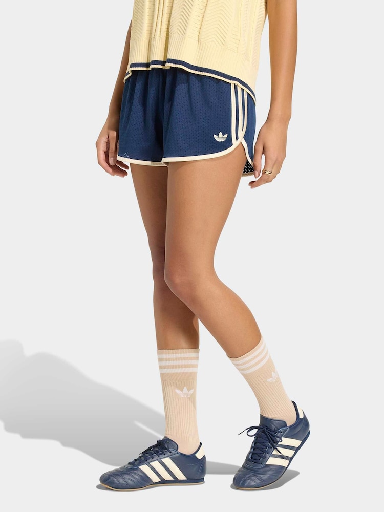 adidas originals Blue 3S Mesh Sprinter Shorts - Image 1 of 6