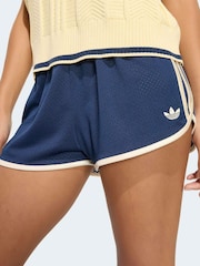 adidas originals Blue 3S Mesh Sprinter Shorts - Image 4 of 6