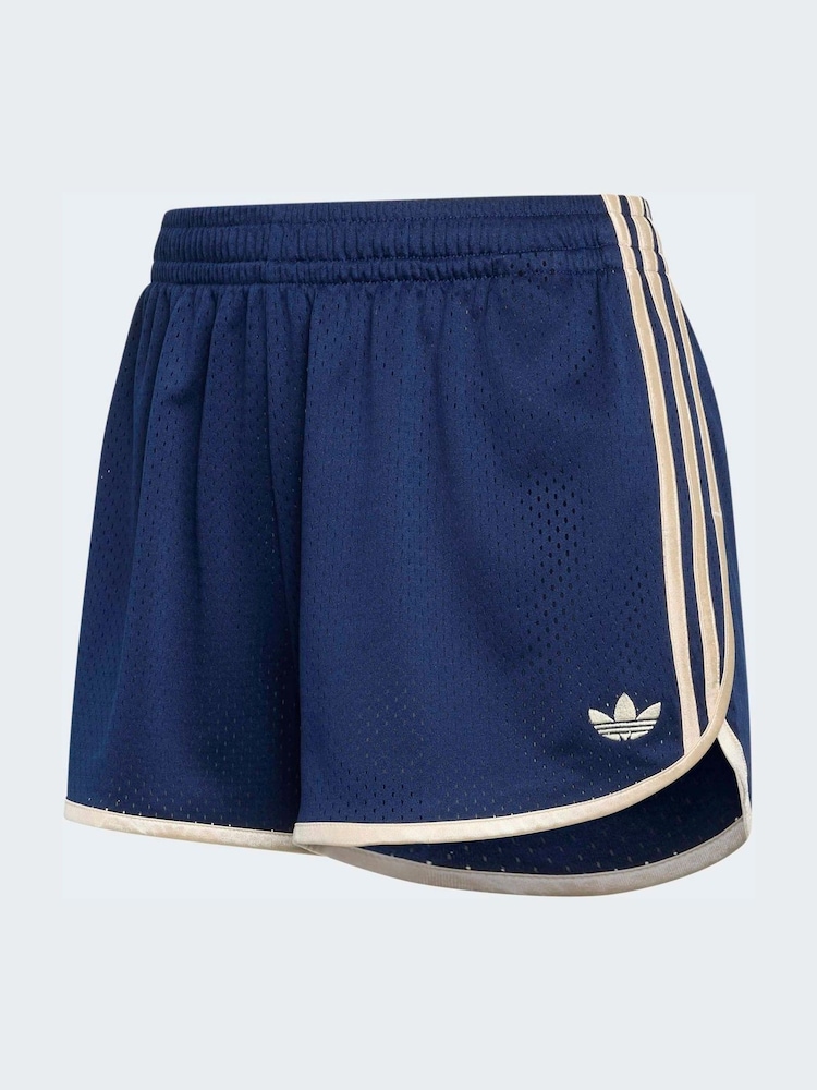 adidas originals Blue 3S Mesh Sprinter Shorts - Image 6 of 6