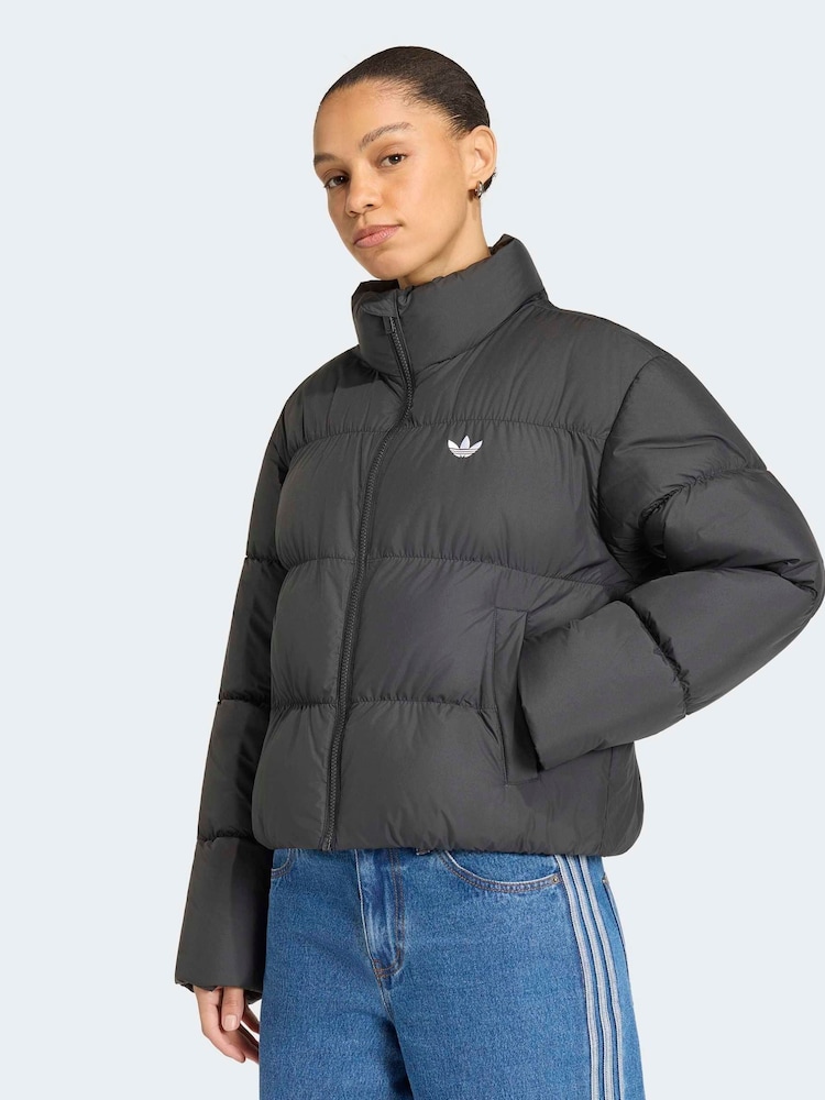 adidas Originals Black Short Padded Jacket - Image 1 of 6