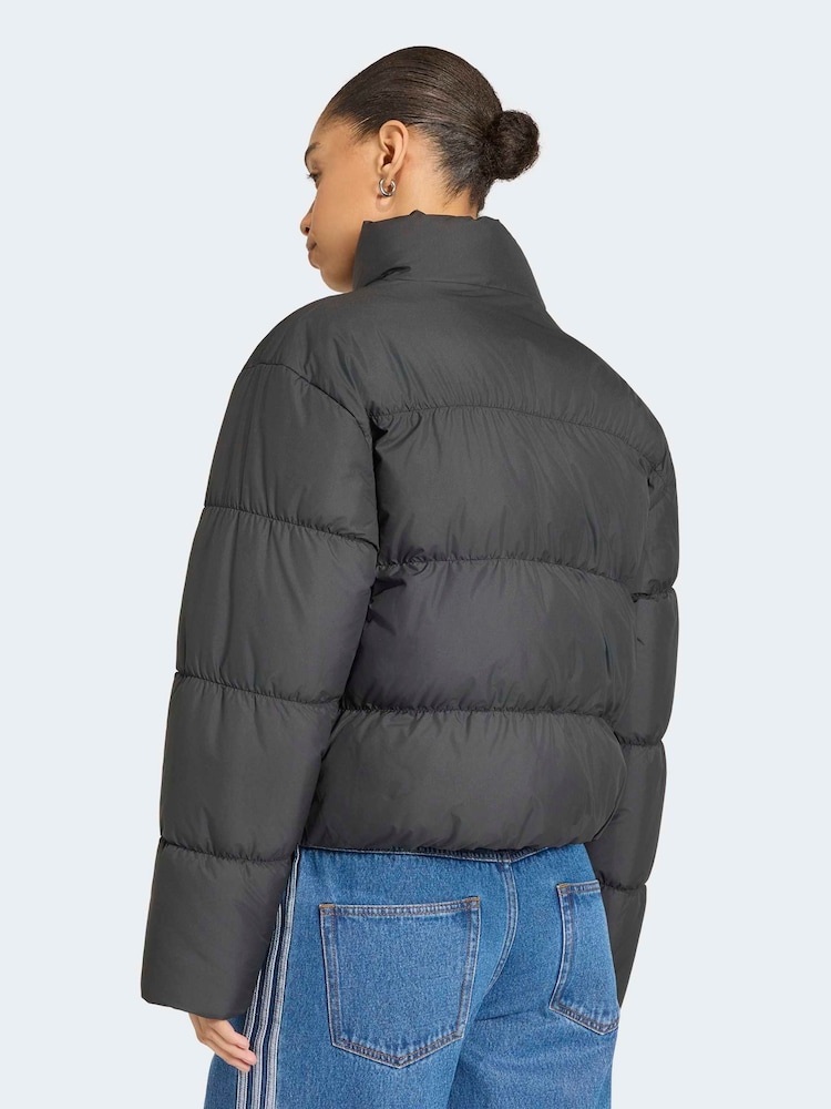 adidas Originals Black Short Padded Jacket - Image 2 of 6