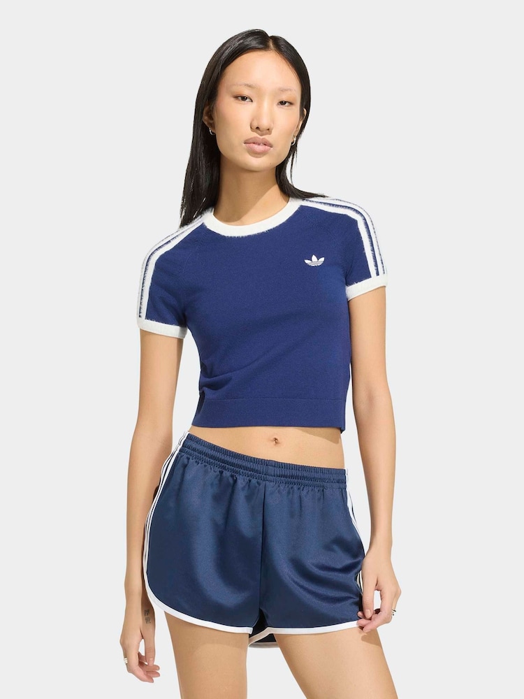 adidas originals Blue Knitted T-Shirt - Image 1 of 6 adidas originals Blue Knitted T-Shirt - Image 1 of 6