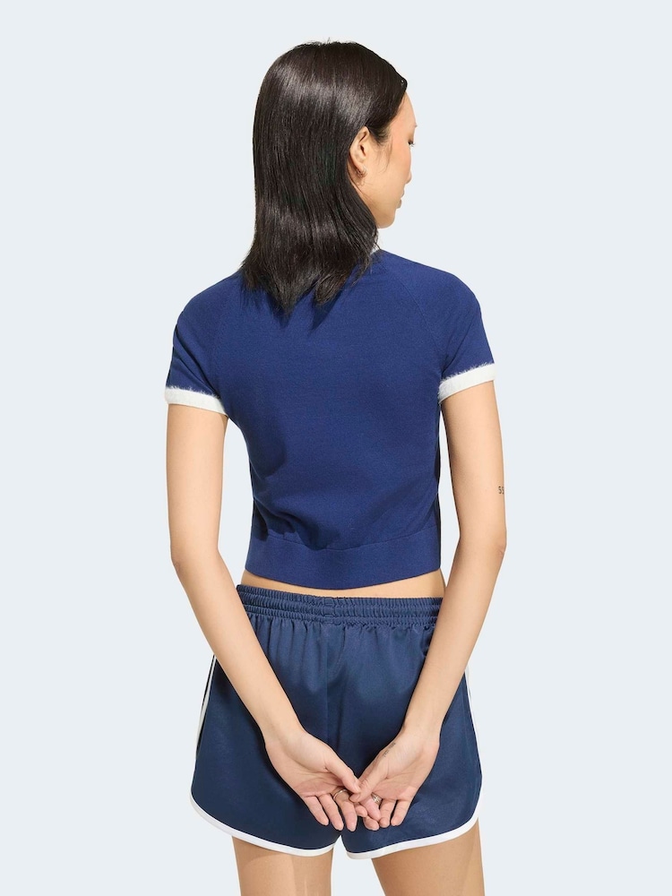 adidas originals Blue Knitted T-Shirt - Image 2 of 6 adidas originals Blue Knitted T-Shirt - Image 2 of 6