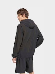 adidas Originals Black Tech Trefoil Essentials Hooded Full Zip Track Top - Image 2 of 6