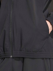 adidas Originals Black Tech Trefoil Essentials Hooded Full Zip Track Top - Image 5 of 6