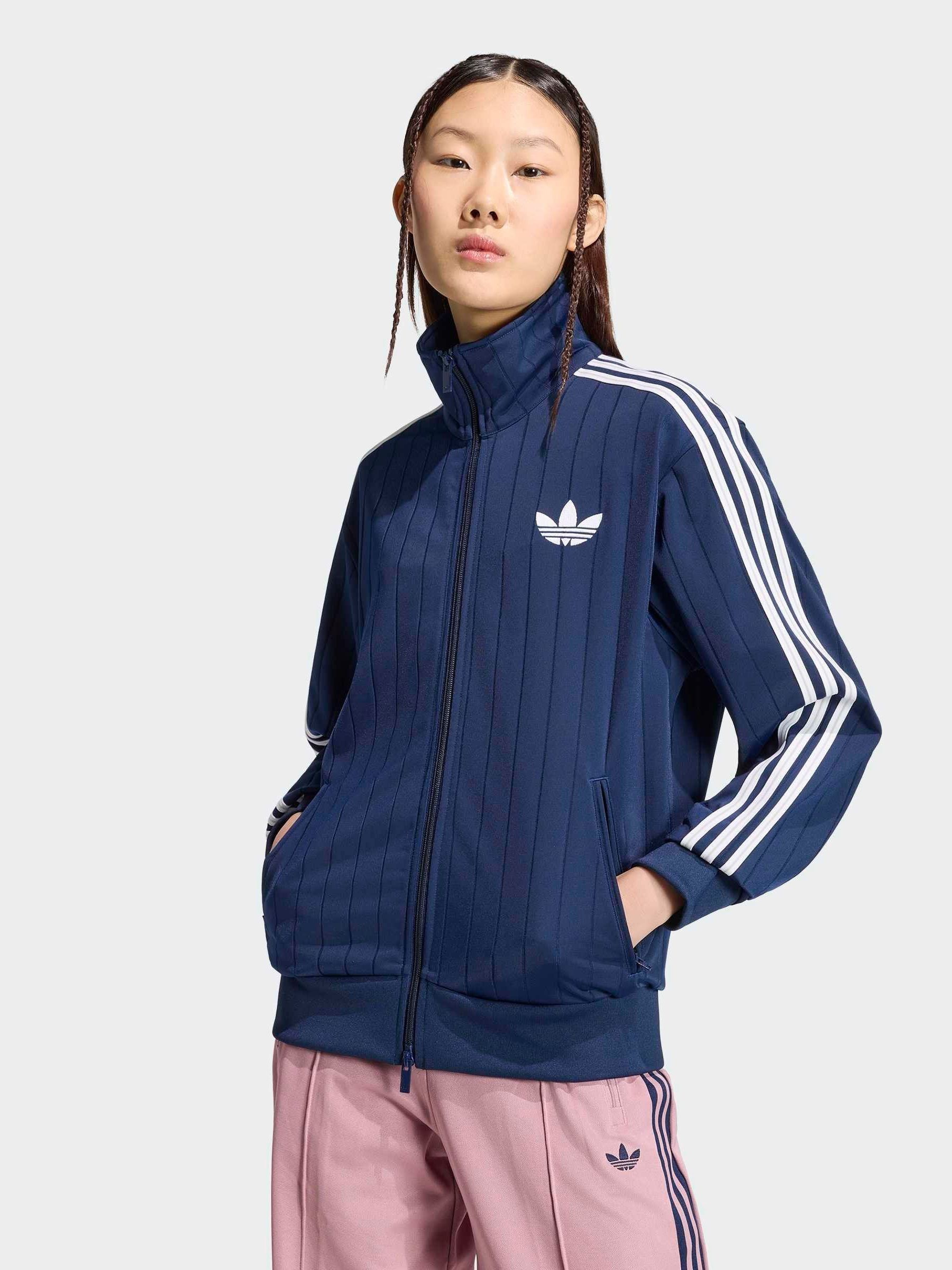 Buy adidas originals Blue Pinstripe Firebird Loose Tracktop from