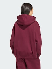adidas originals Red Essentials Oversized Fleece Hoodie - Image 2 of 4